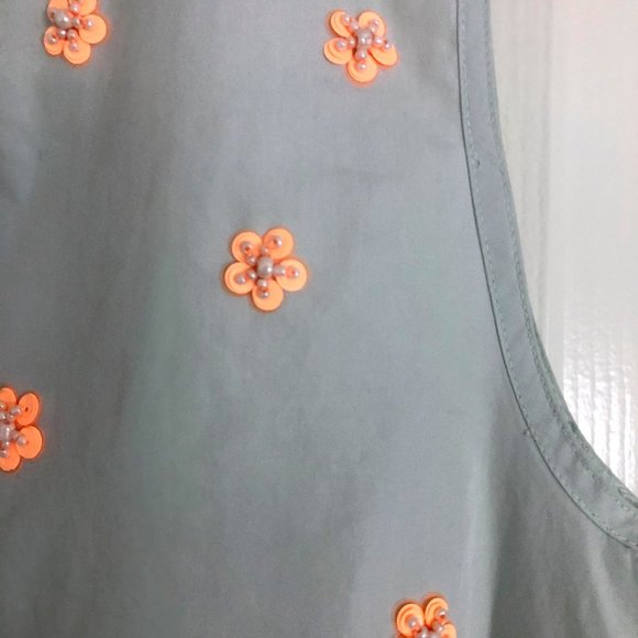 J. Crew Embroidered Tunic Sleeveless Blouse Sz 0 - Picture 10 of 12